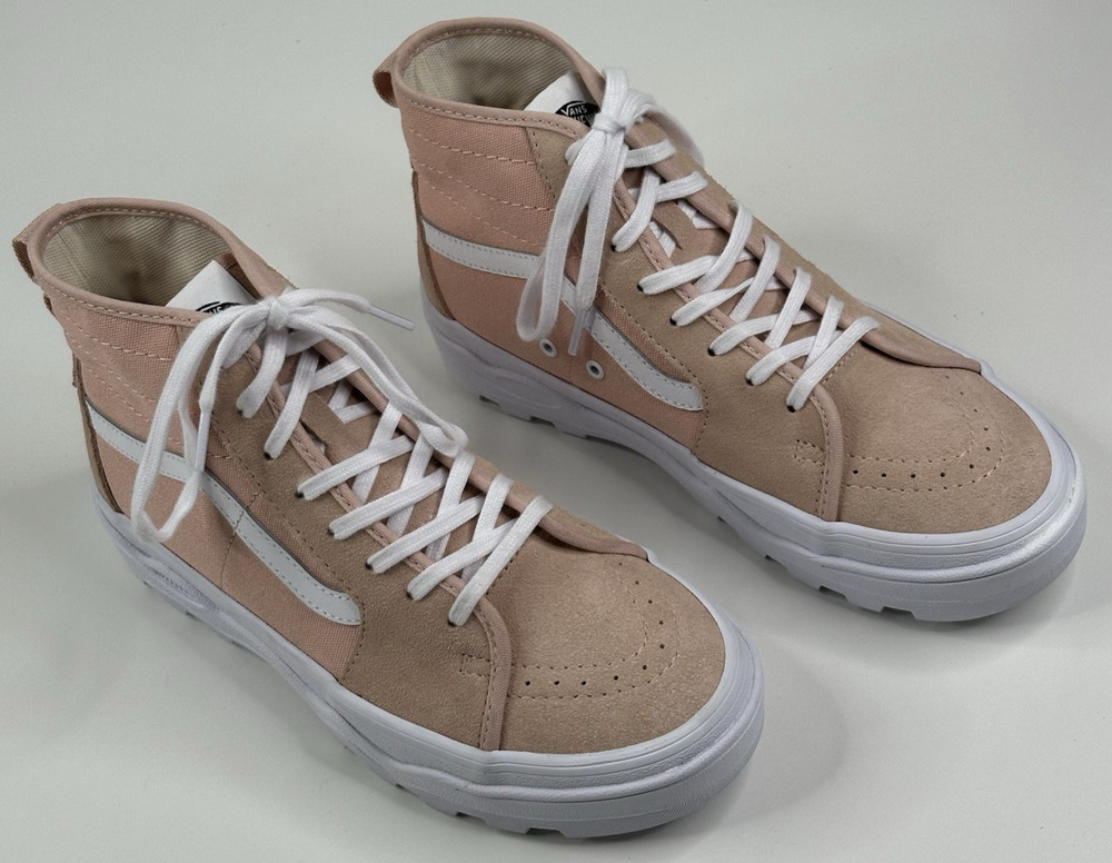 VANS SK8-HI Sentry Womens Size 8.5 High Top Rose Pink Sneaker Suede Canvas New